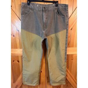 Wrangler Pro Gear  Brush Briar Pants Brown Canvas Jeans Men's size 44 x 30 (4411